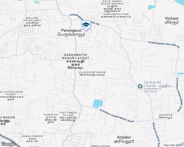 map of restaurants, bars, coffee shops, grocery stores, and more near in Perungavur