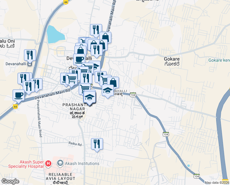 map of restaurants, bars, coffee shops, grocery stores, and more near in Southegowdanahalli