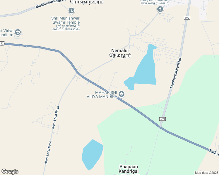 map of restaurants, bars, coffee shops, grocery stores, and more near Puttur Satyavedu Road in Sathyavedu