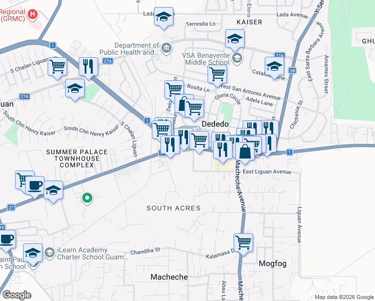 map of restaurants, bars, coffee shops, grocery stores, and more near in Macheche