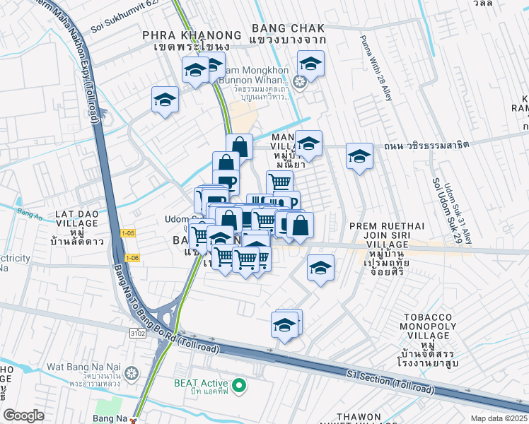 map of restaurants, bars, coffee shops, grocery stores, and more near in 
