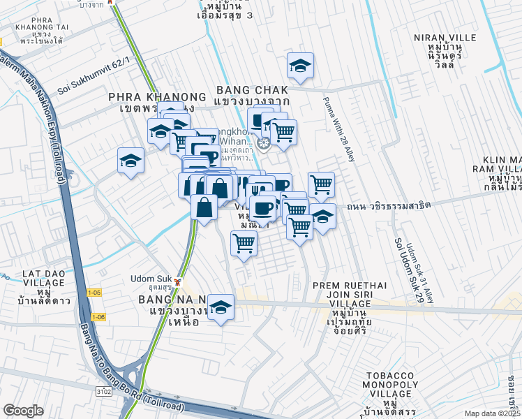 map of restaurants, bars, coffee shops, grocery stores, and more near in 