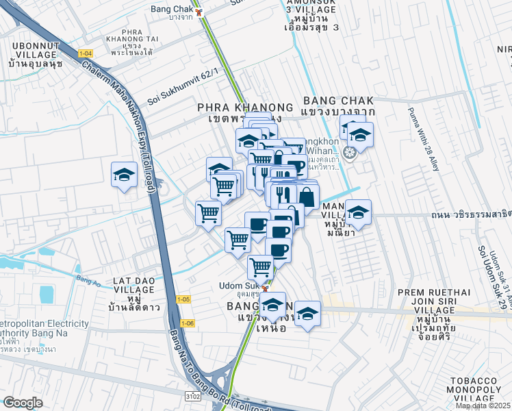 map of restaurants, bars, coffee shops, grocery stores, and more near in 