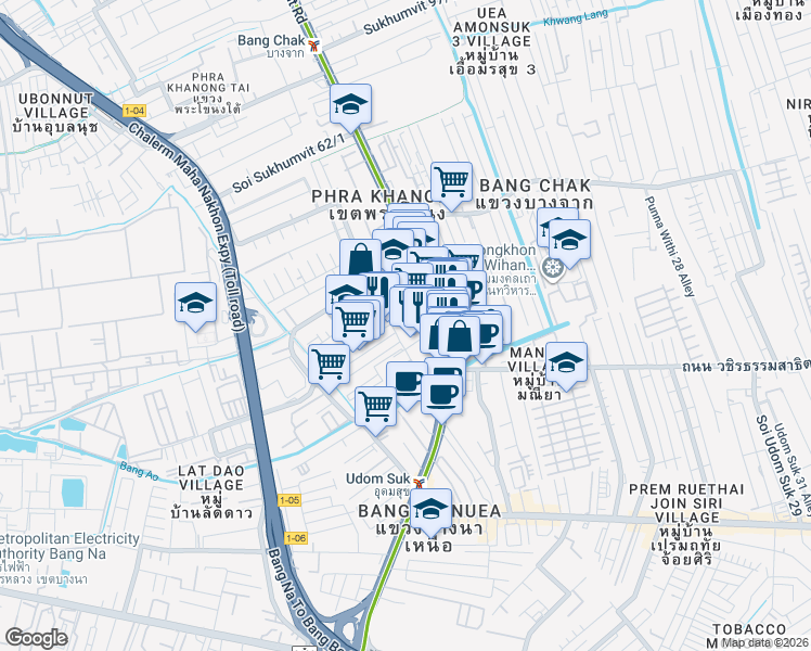 map of restaurants, bars, coffee shops, grocery stores, and more near in 