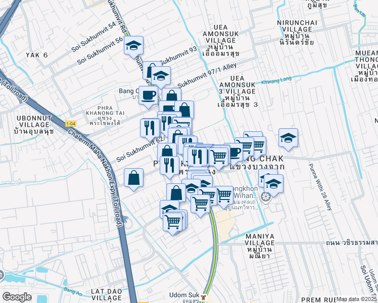 map of restaurants, bars, coffee shops, grocery stores, and more near in 