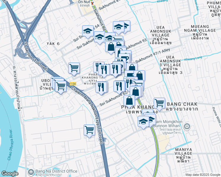 map of restaurants, bars, coffee shops, grocery stores, and more near in 