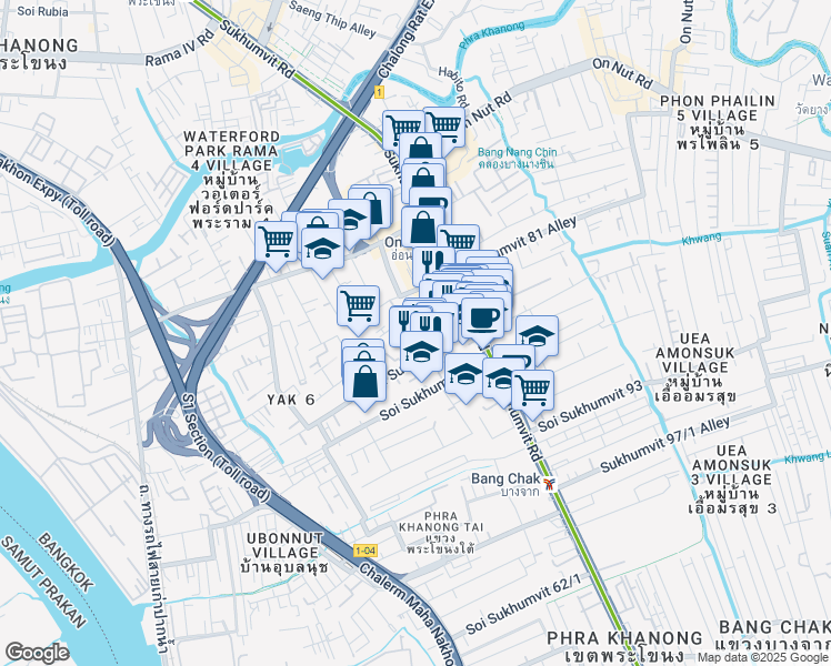 map of restaurants, bars, coffee shops, grocery stores, and more near in 
