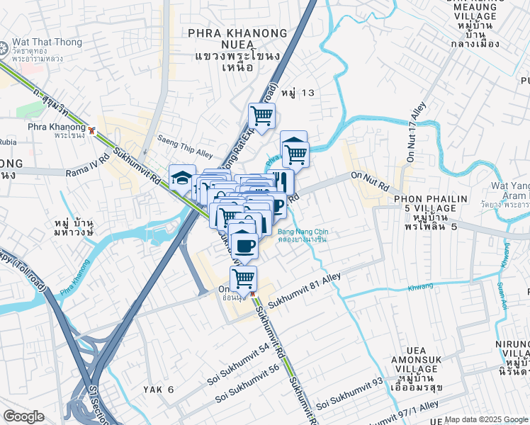 map of restaurants, bars, coffee shops, grocery stores, and more near in 