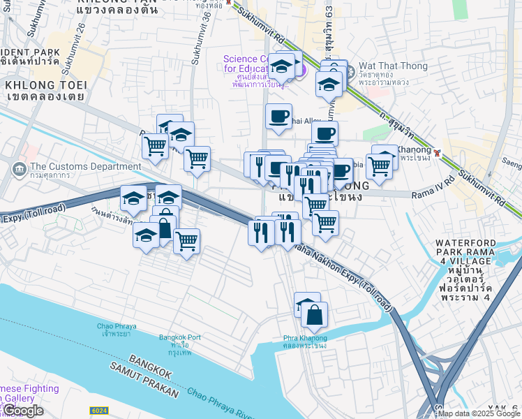 map of restaurants, bars, coffee shops, grocery stores, and more near in 