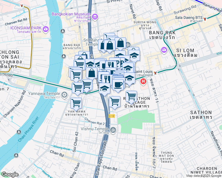 map of restaurants, bars, coffee shops, grocery stores, and more near in 