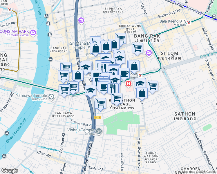 map of restaurants, bars, coffee shops, grocery stores, and more near in 