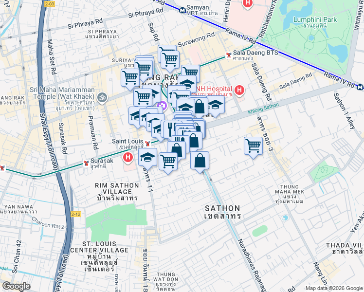 map of restaurants, bars, coffee shops, grocery stores, and more near in 