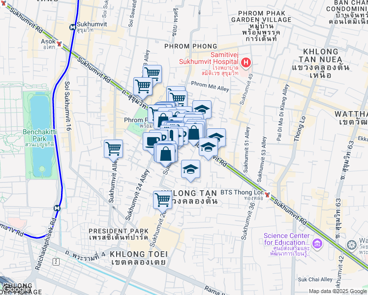 map of restaurants, bars, coffee shops, grocery stores, and more near in 