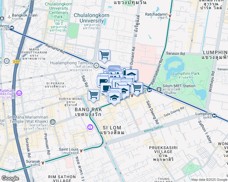 map of restaurants, bars, coffee shops, grocery stores, and more near  in 