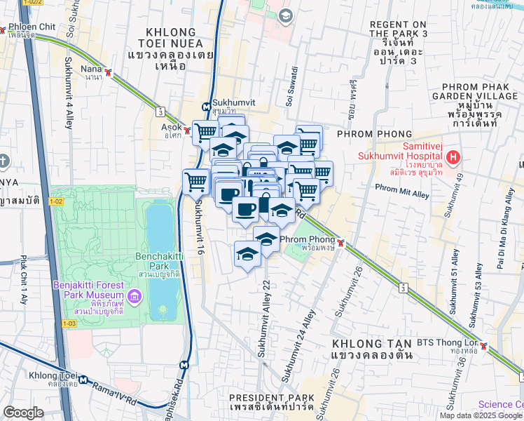 map of restaurants, bars, coffee shops, grocery stores, and more near in 
