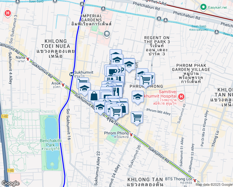map of restaurants, bars, coffee shops, grocery stores, and more near in 