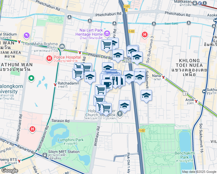 map of restaurants, bars, coffee shops, grocery stores, and more near in 