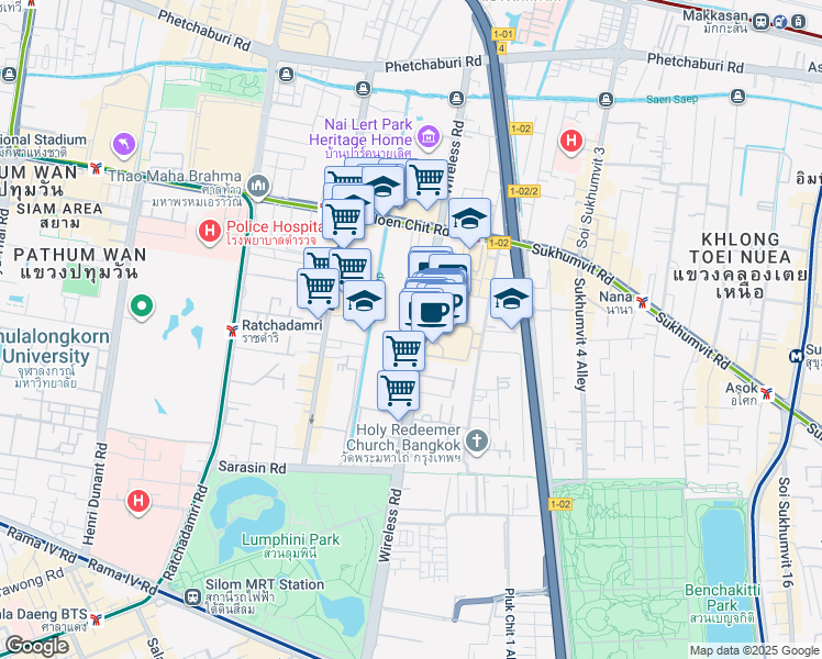 map of restaurants, bars, coffee shops, grocery stores, and more near in 