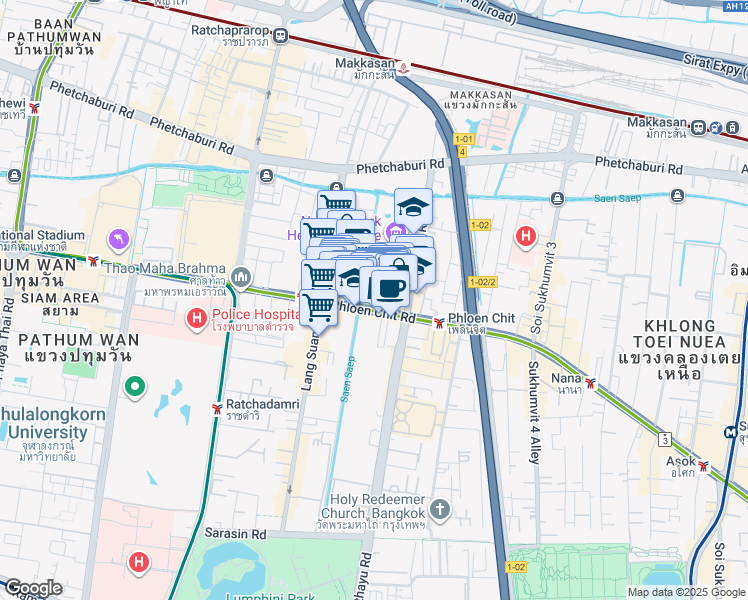 map of restaurants, bars, coffee shops, grocery stores, and more near in 