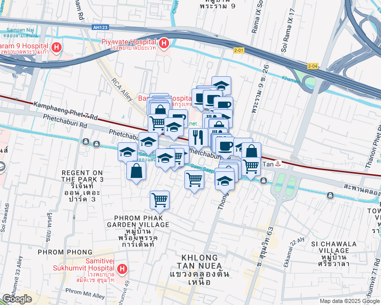 map of restaurants, bars, coffee shops, grocery stores, and more near in 