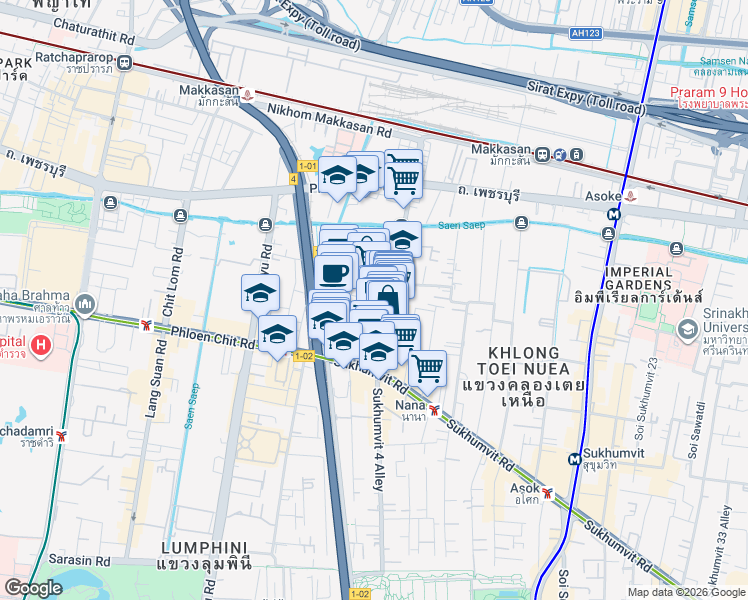 map of restaurants, bars, coffee shops, grocery stores, and more near in 