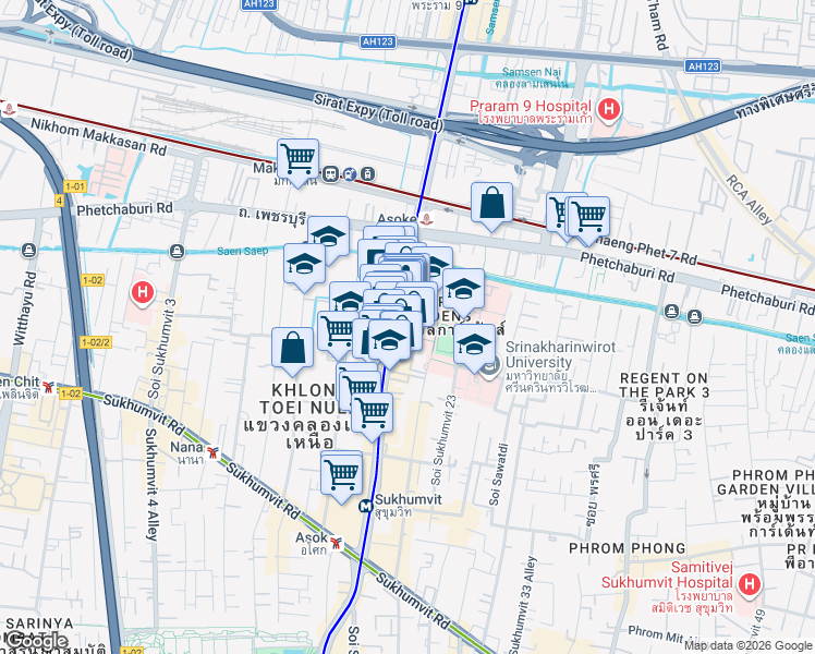 map of restaurants, bars, coffee shops, grocery stores, and more near in 
