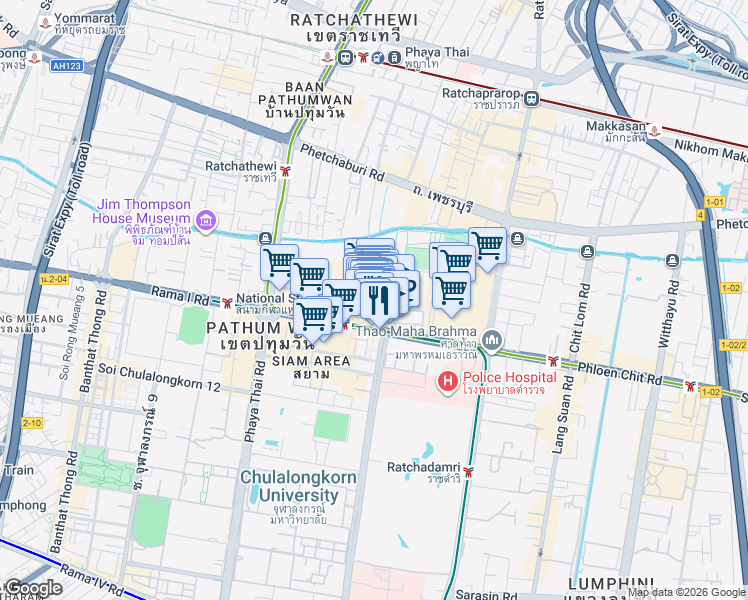 map of restaurants, bars, coffee shops, grocery stores, and more near in 