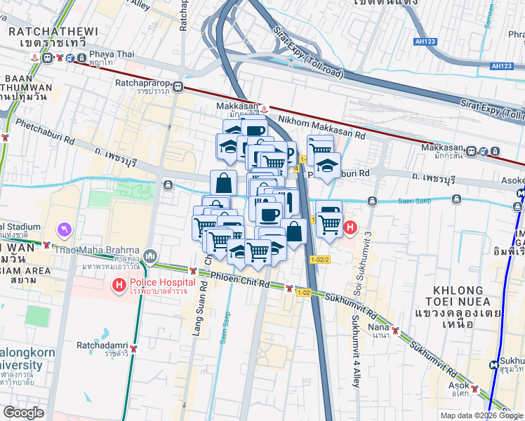 map of restaurants, bars, coffee shops, grocery stores, and more near in 