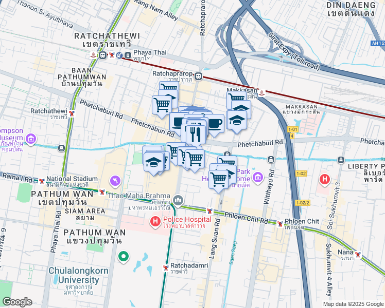 map of restaurants, bars, coffee shops, grocery stores, and more near in 