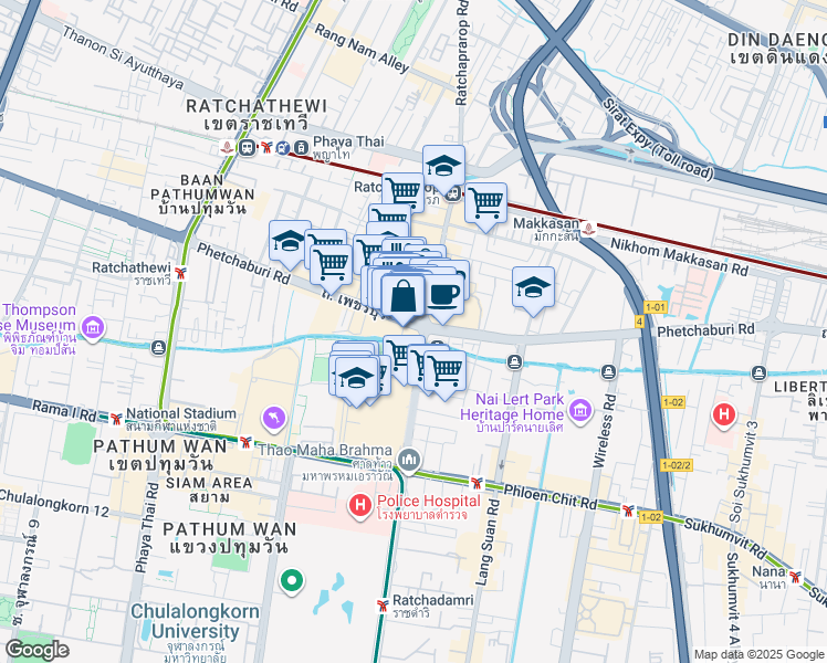 map of restaurants, bars, coffee shops, grocery stores, and more near in 