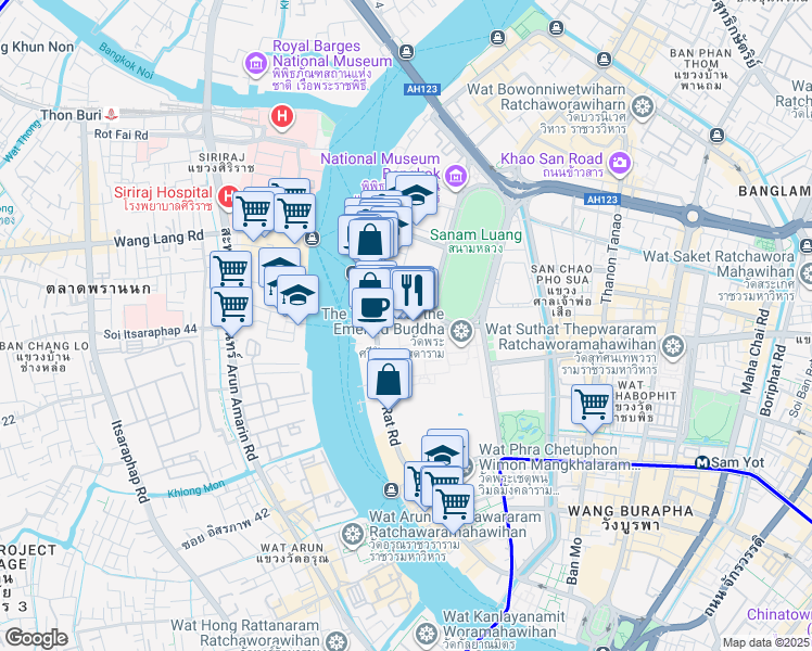 map of restaurants, bars, coffee shops, grocery stores, and more near  in 