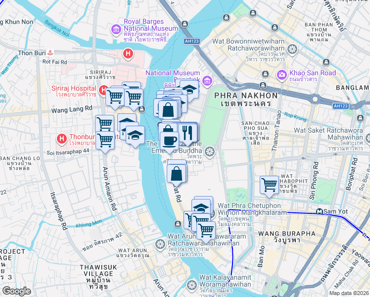 map of restaurants, bars, coffee shops, grocery stores, and more near  in 