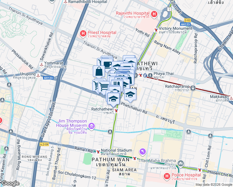 map of restaurants, bars, coffee shops, grocery stores, and more near in 