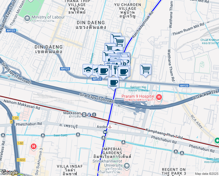 map of restaurants, bars, coffee shops, grocery stores, and more near in 