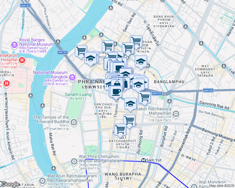 map of restaurants, bars, coffee shops, grocery stores, and more near in 