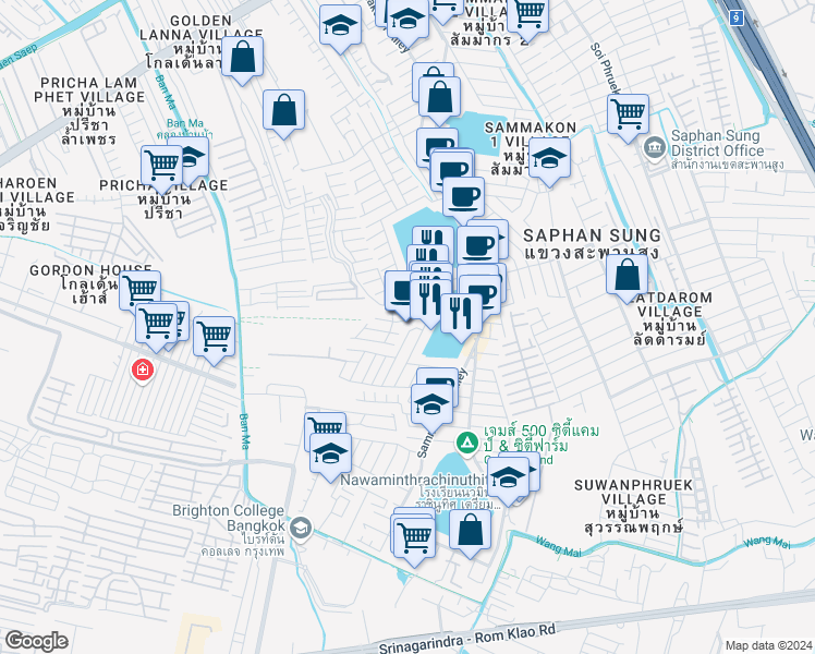 map of restaurants, bars, coffee shops, grocery stores, and more near in 