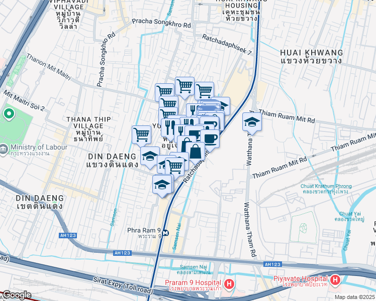 map of restaurants, bars, coffee shops, grocery stores, and more near in 