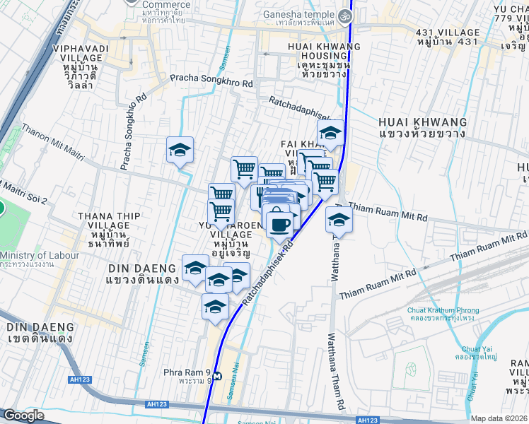 map of restaurants, bars, coffee shops, grocery stores, and more near in 