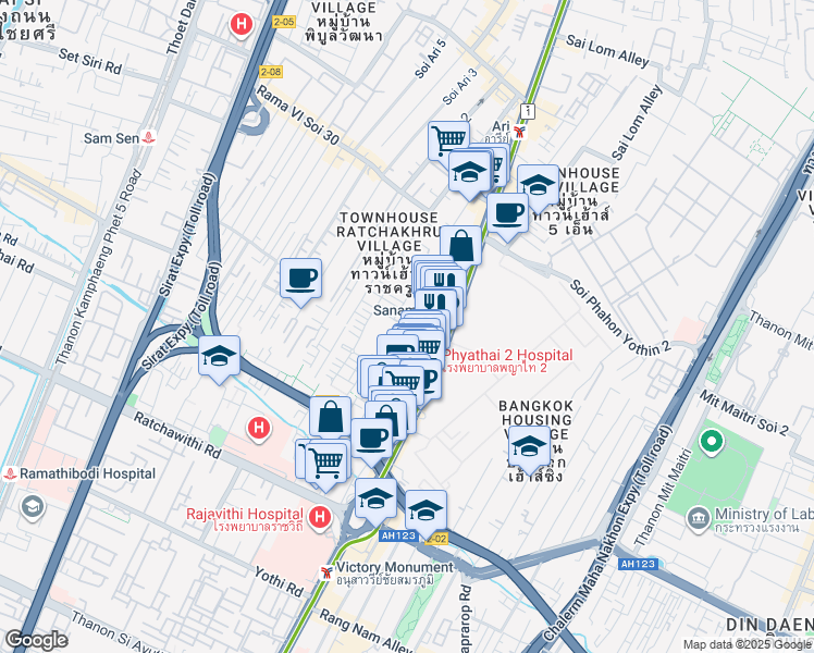 map of restaurants, bars, coffee shops, grocery stores, and more near in 