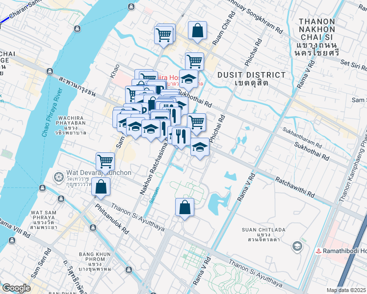 map of restaurants, bars, coffee shops, grocery stores, and more near in 