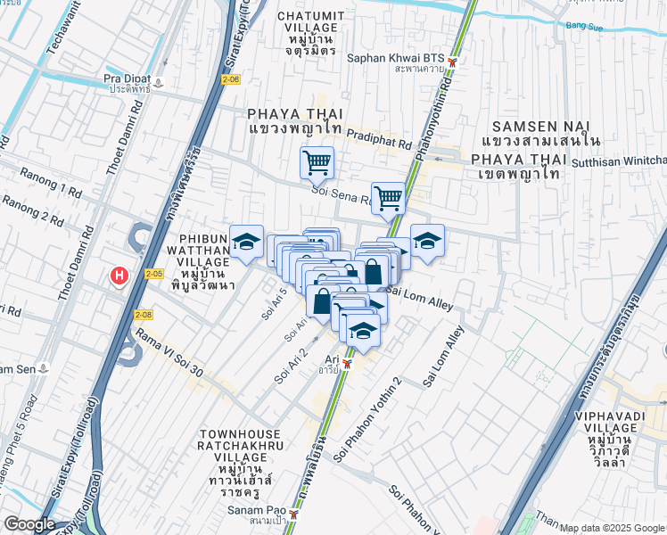 map of restaurants, bars, coffee shops, grocery stores, and more near in 