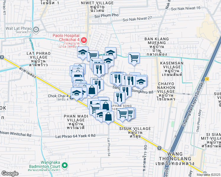 map of restaurants, bars, coffee shops, grocery stores, and more near in 