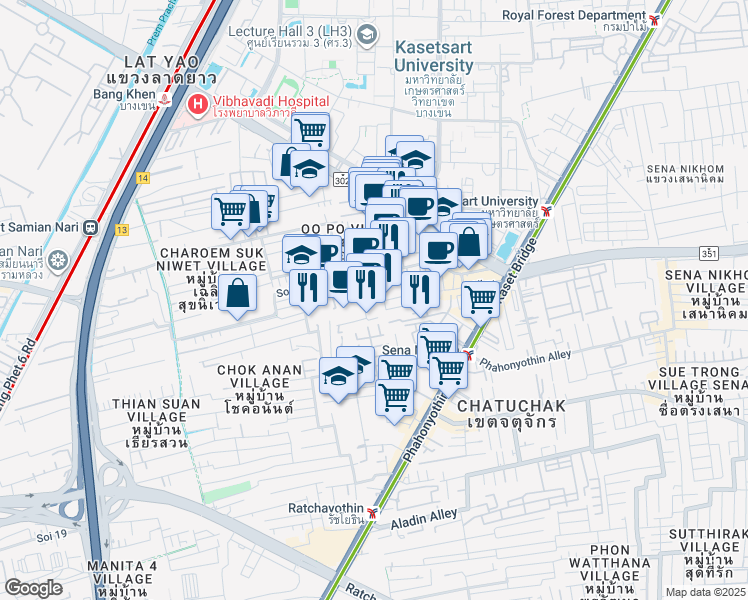 map of restaurants, bars, coffee shops, grocery stores, and more near in 