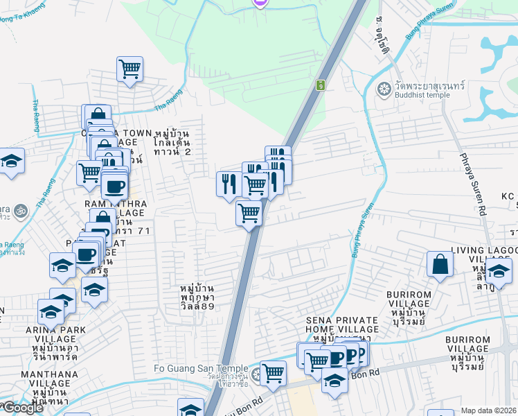 map of restaurants, bars, coffee shops, grocery stores, and more near in 