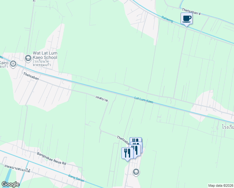 map of restaurants, bars, coffee shops, grocery stores, and more near ตำบลลาดหลุมแก้วอำเภอ in Tambon Lat Lum Kaeo