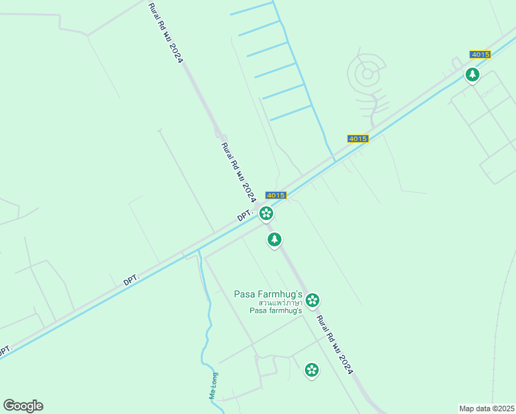 map of restaurants, bars, coffee shops, grocery stores, and more near ทางหลวงชนบท นย.4015 in Tambon Bang Pla Kot
