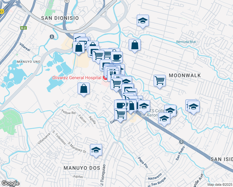 map of restaurants, bars, coffee shops, grocery stores, and more near 8166 int 5 espiritu compound Dr. Arcadio Santos Avenue in Parañaque City