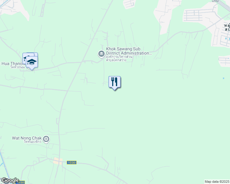 map of restaurants, bars, coffee shops, grocery stores, and more near Soi Mu Ban Chok Anan in Tambon Nong Yao
