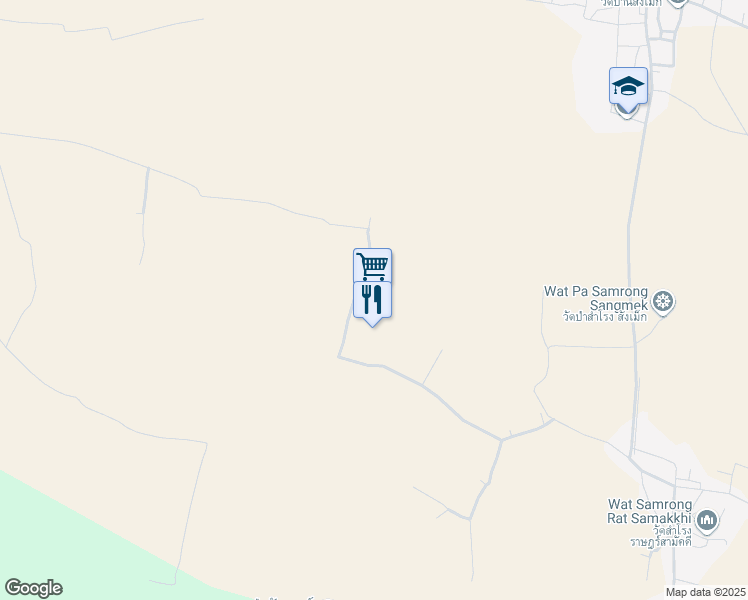 map of restaurants, bars, coffee shops, grocery stores, and more near in Kantharalak District