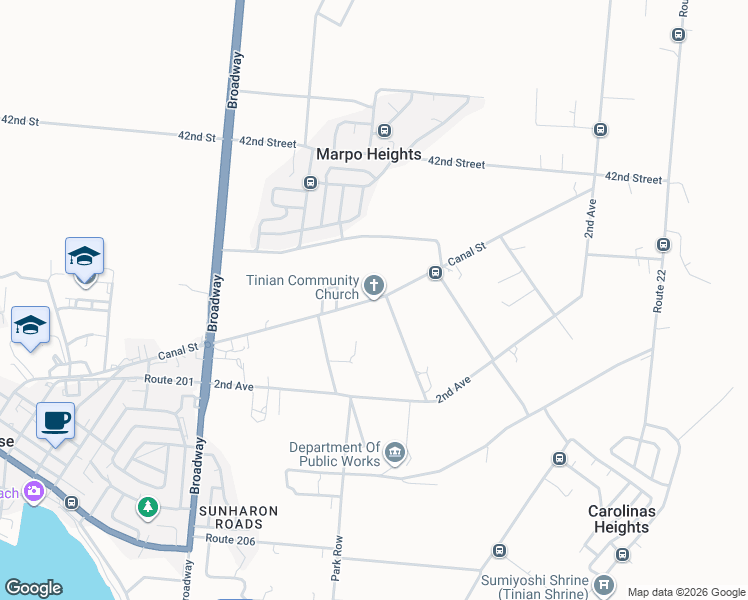 map of restaurants, bars, coffee shops, grocery stores, and more near Canal Street in San Jose